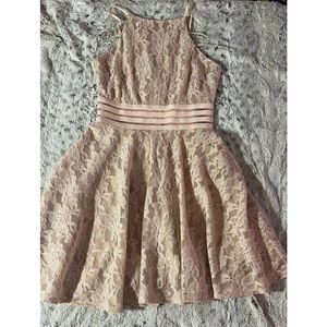 City Studio Blush Pink and Silver Lace Mini Dress Juniors Sz 3 Winter Ball Prom